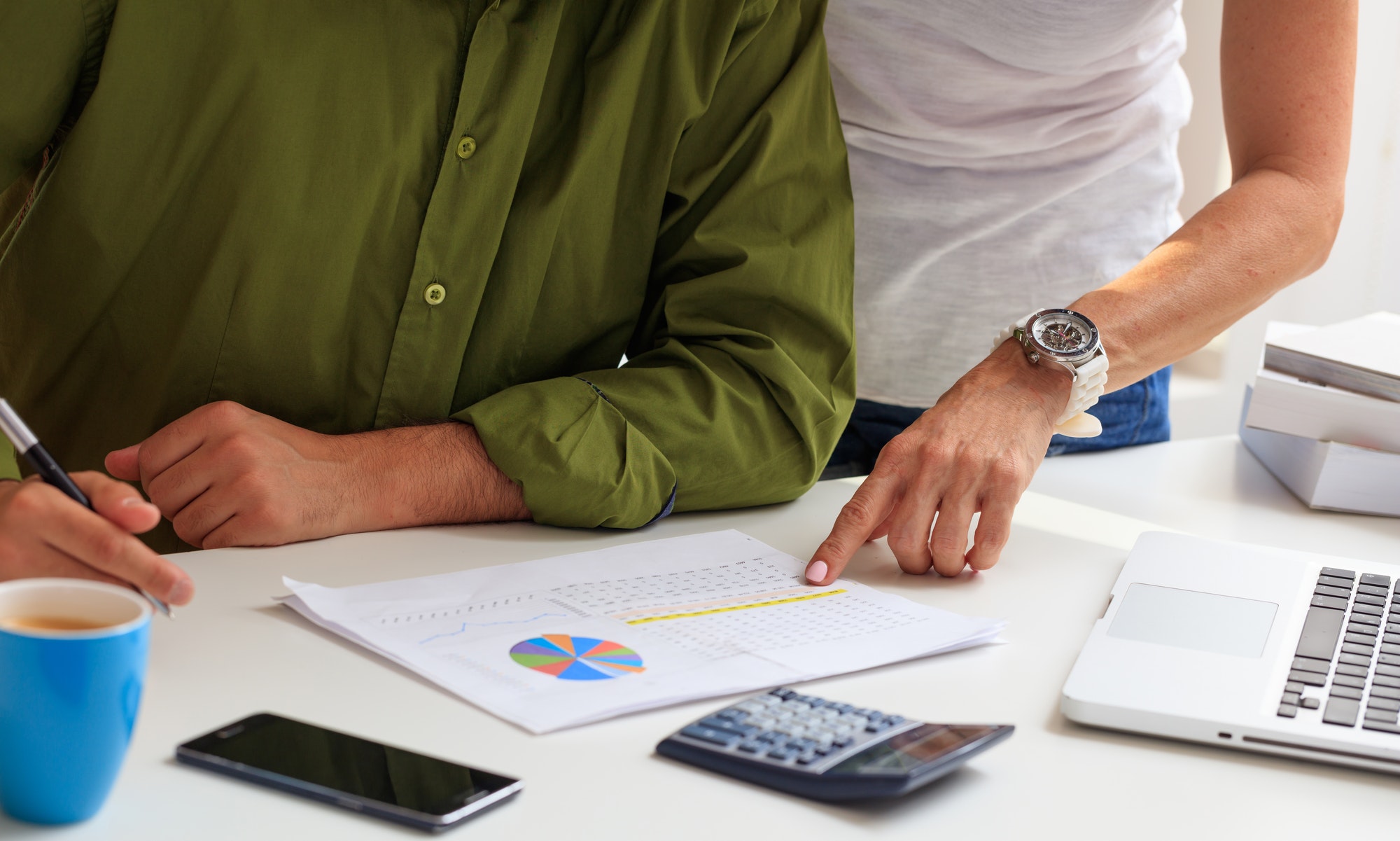 Man working in an office background